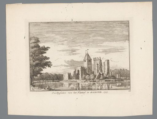 View of the ruins of Egmond Castle, 1727