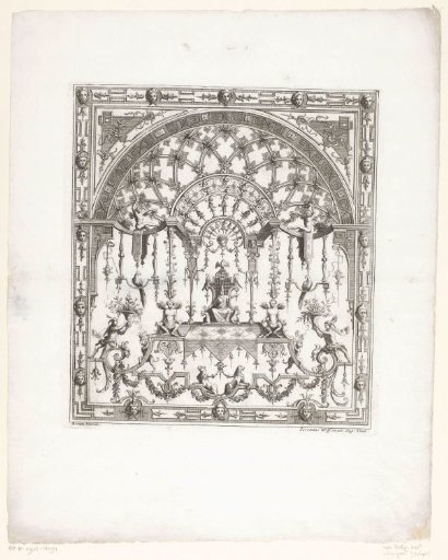 Composition with an Oriental figure on a throne