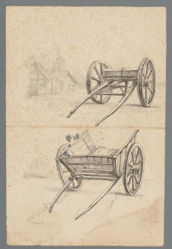 Two studies of a cart