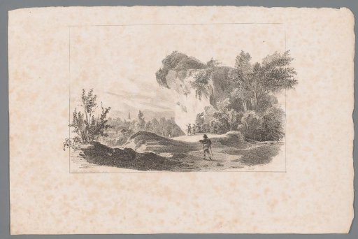 Landscape with figures at a rock