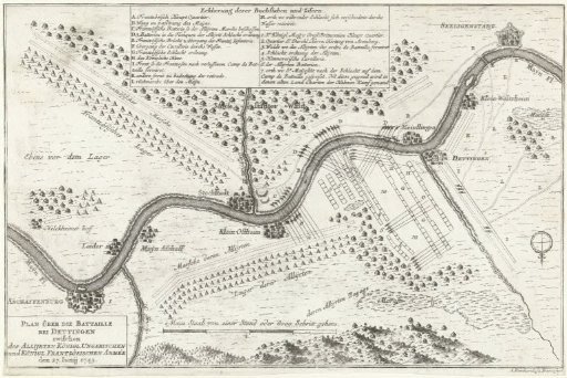 Plan of the Battle of Dettingen, 1743
