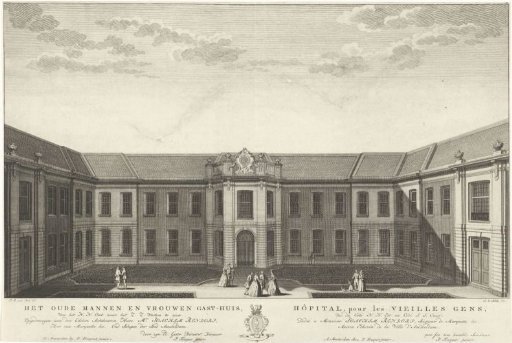 View of the Old Men's and Women's Home (Oudemannenhuis) in Amsterdam, seen from the northeast