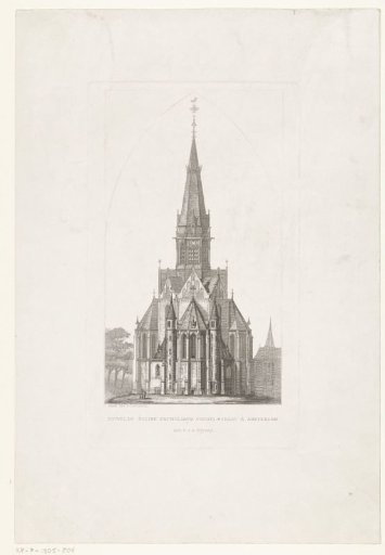 View of the East Side of the Vondel Church in Amsterdam