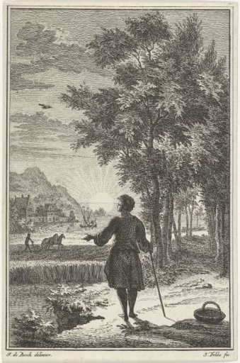Landscape with setting sun