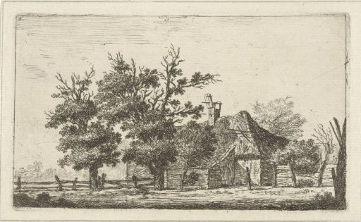 Landscape with farm and fence