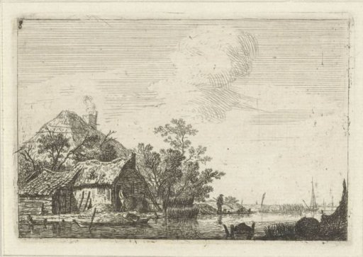 Landscape with Farmhouse, Angler and Fish Traps