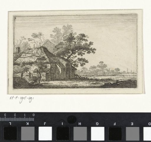 Landscape with Farmhouse and Peasant with Wheelbarrow
