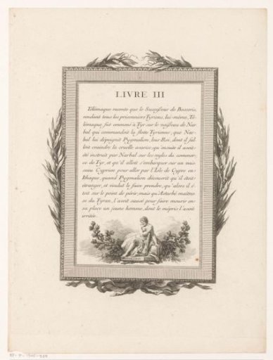 Framed French Text with Hercules and Olive Branches