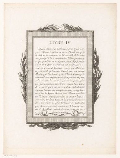 Framed French Text with Olive Branches