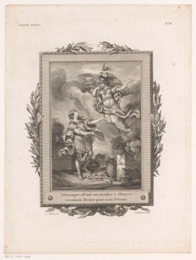 Telemachus Offers a Sacrifice to Athena and Recognizes Mentor in Her