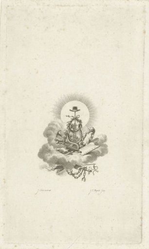 Lyre with laurel wreath and liberty cap