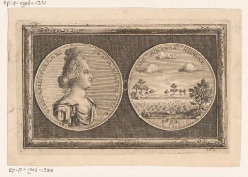 Medal with the portrait of Ulrika Eleonora and reverse side