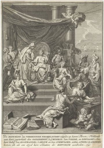 Enthroned Republic of the Netherlands Surrounded by Personifications