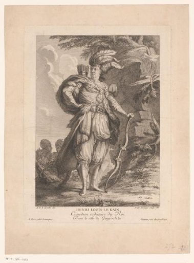 Portrait of Lekain in the role of Genghis Khan