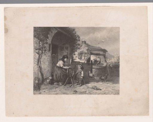 Girl and Boy at a Farmhouse