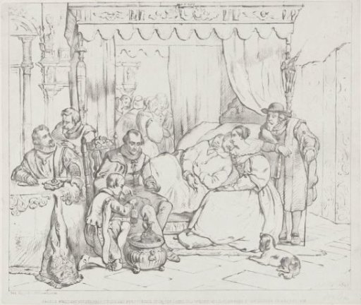 Prince William I, After the Failed Assassination Attempt by Jean Jauregui in 1582, Being Tended to by Charlotte de Bourbon