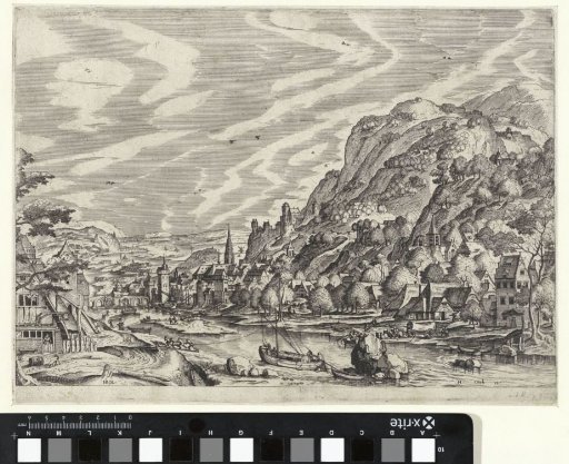 Landscape with a towboat and a ferry