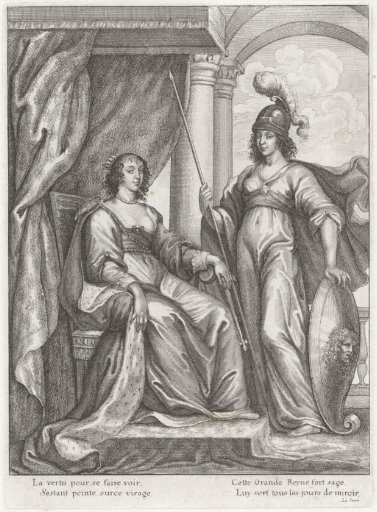 Enthroned Henrietta Maria of Bourbon, Queen of England