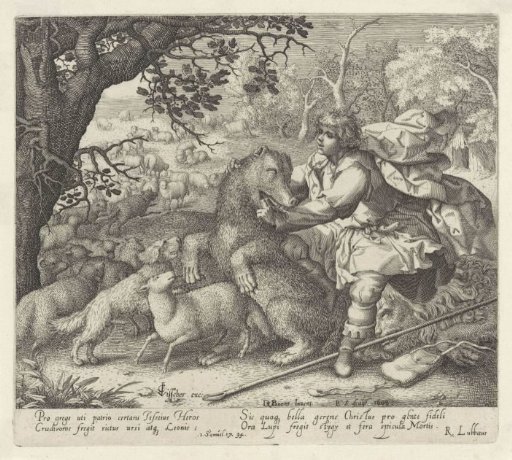 David with the bear and the lion
