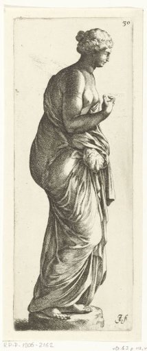 Statue of a Woman with a Bird, Facing Right