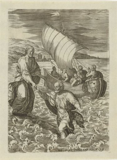 Christ and his disciples in the storm on the Sea of Galilee