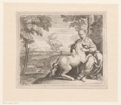Young Woman with a Unicorn