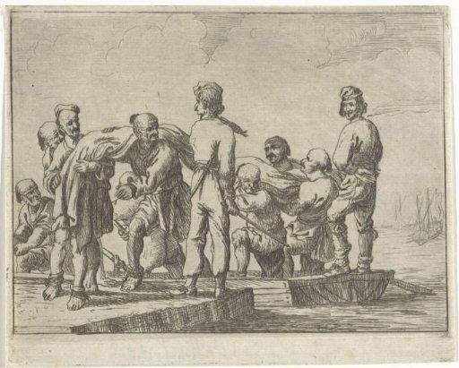 Islamic galley slaves carrying a sail