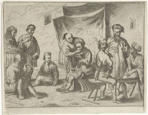 Islamic galley slaves and sailors at the barber