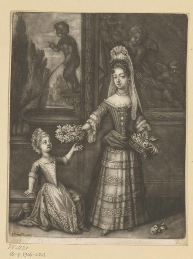 Two Sisters with Flower Wreaths