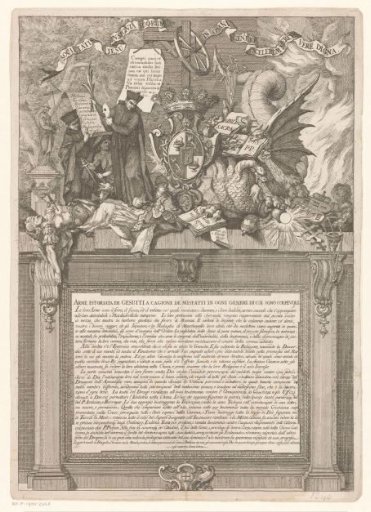 Allegorical representation with a seven-headed dragon