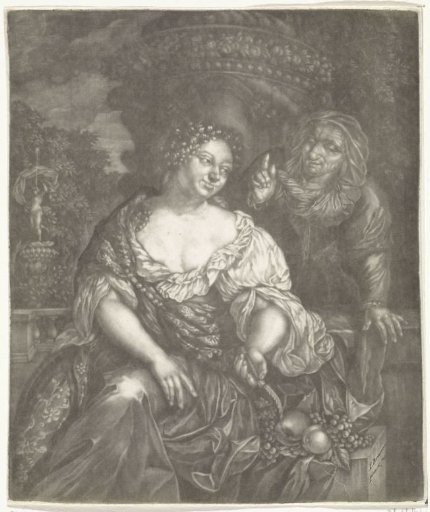 Vertumnus and Pomona in a garden