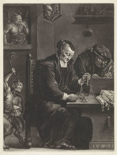 The Goldweigher (variant with two devils)