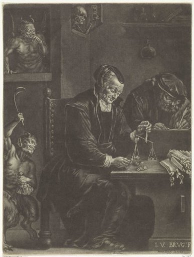 The Goldweigher (variant with two devils)