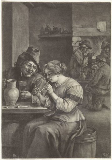 Woman Lighting Her Pipe