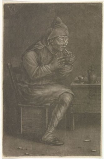 Man lighting his pipe