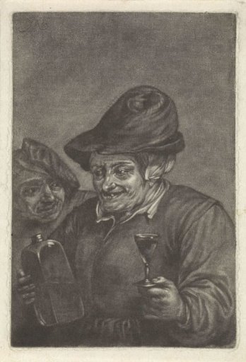 Old man with a bottle and a glass (variant B)