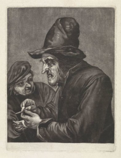 Peasant filling his pipe (variant A)