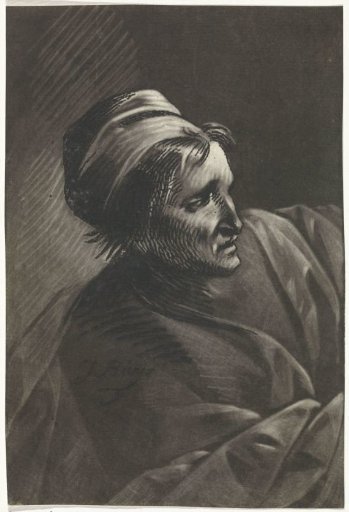Bust of a woman, in profile