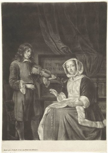 Man Playing a Violin and a Woman Singing