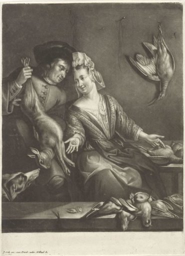 Young woman selling game