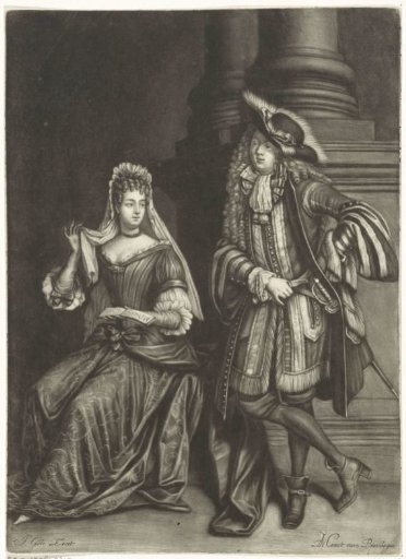 Couple on a Terrace, Dressed According to the Fashion of 1680-'90
