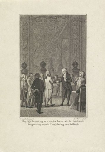 Reception of members of the General Central Assembly in the Assembly of Holland, 1795