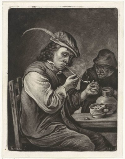 Man lighting his pipe