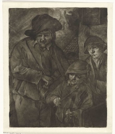 A lyre player and a violin player