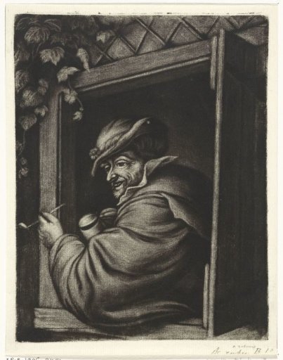 Smoker in front of an open window