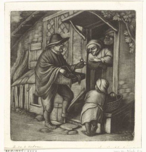 Spectacle seller and an old woman