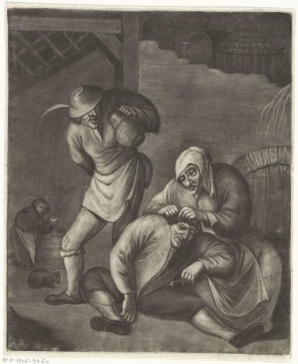 A woman listening to a man