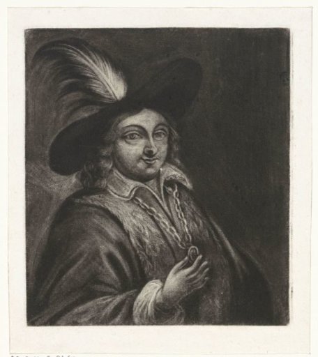 Unknown man with a feathered hat