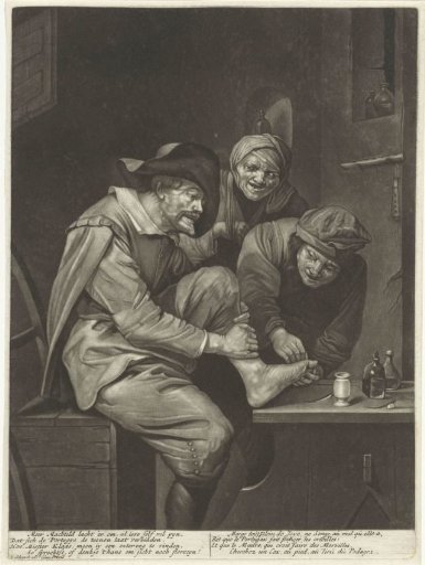 Man Tying the Toes of a Man