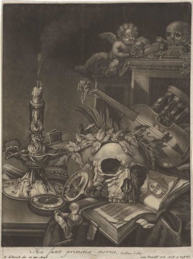 Vanitas Still Life with a Skull and a Violin